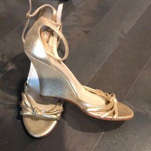 Coach metallic gold wedge